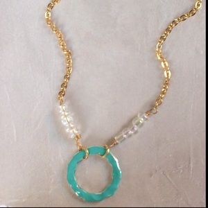 New handcrafted blue patina necklace